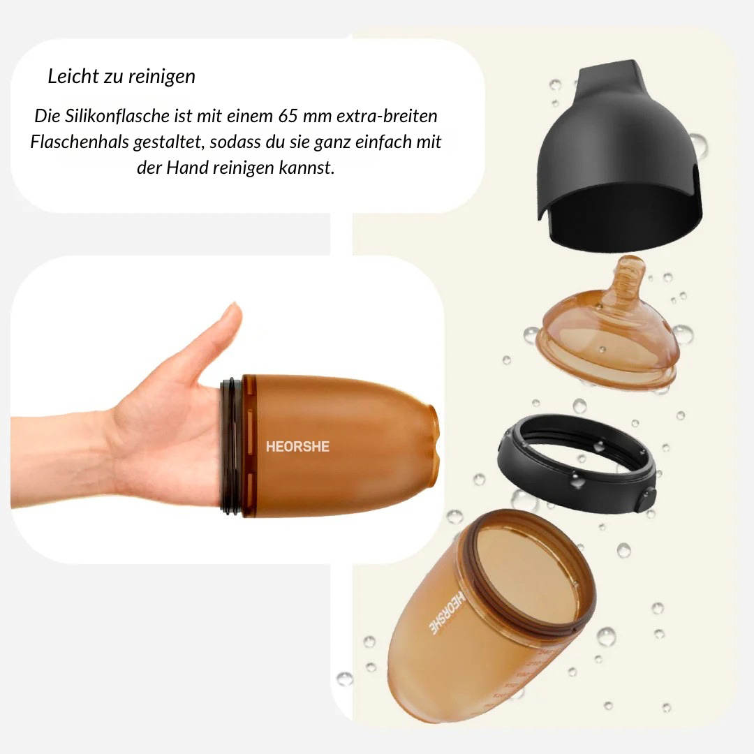 Ultra Wide Neck Baby Bottle 240ml (Grau)