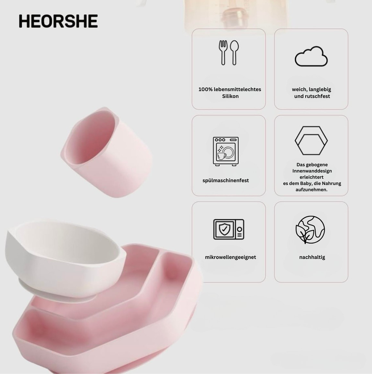 Toddler feeding Set (Rosa)