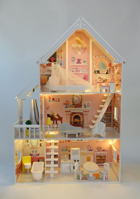 Gerardo's Toys - XXL Puppenhaus aus Holz | Liselle mit LED Licht